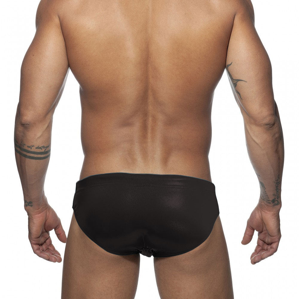 Faux Leather Sequin Skinny Swim Briefs