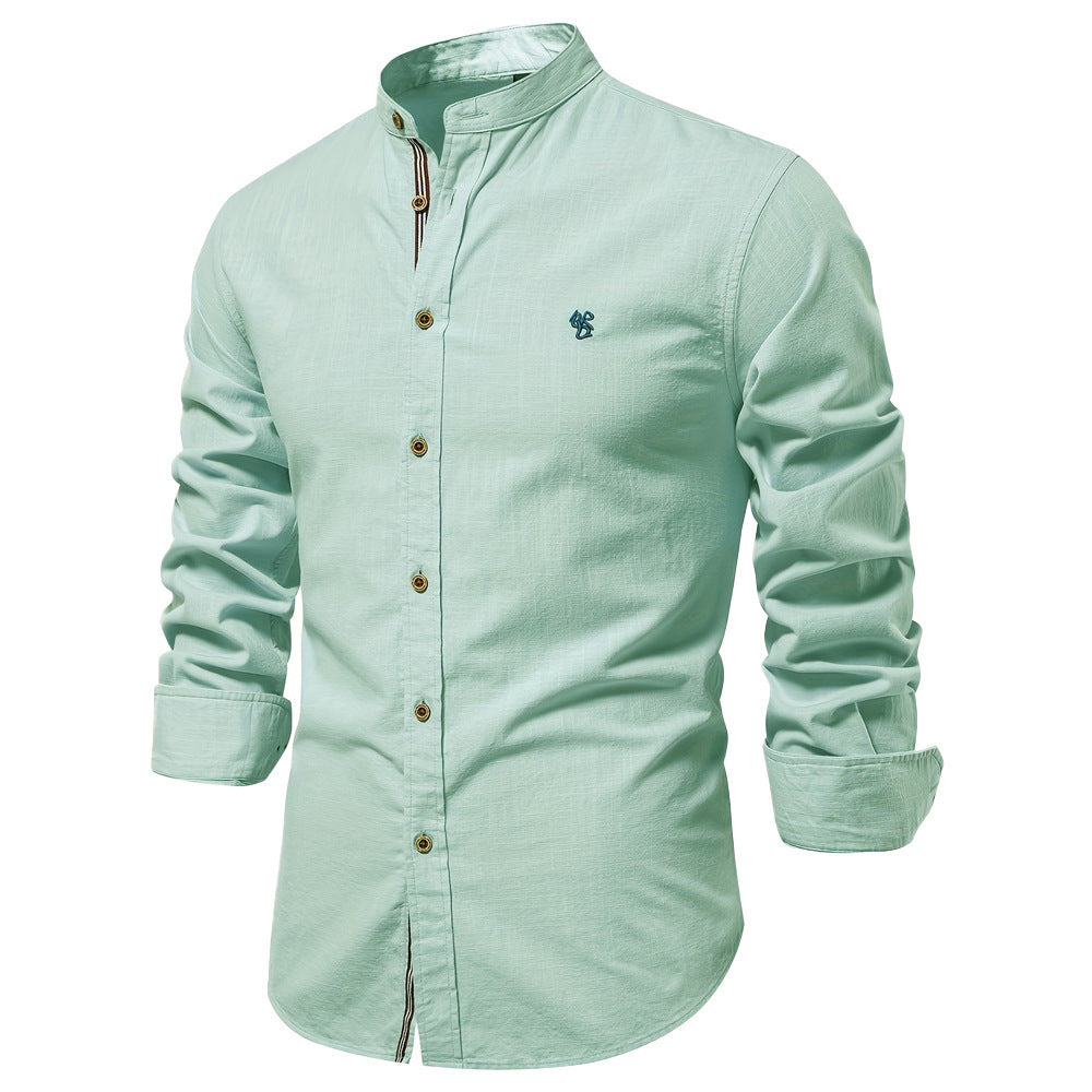 Japanese Style Long Sleeve Shirt Men's Fashion Summer Cotton And Linen