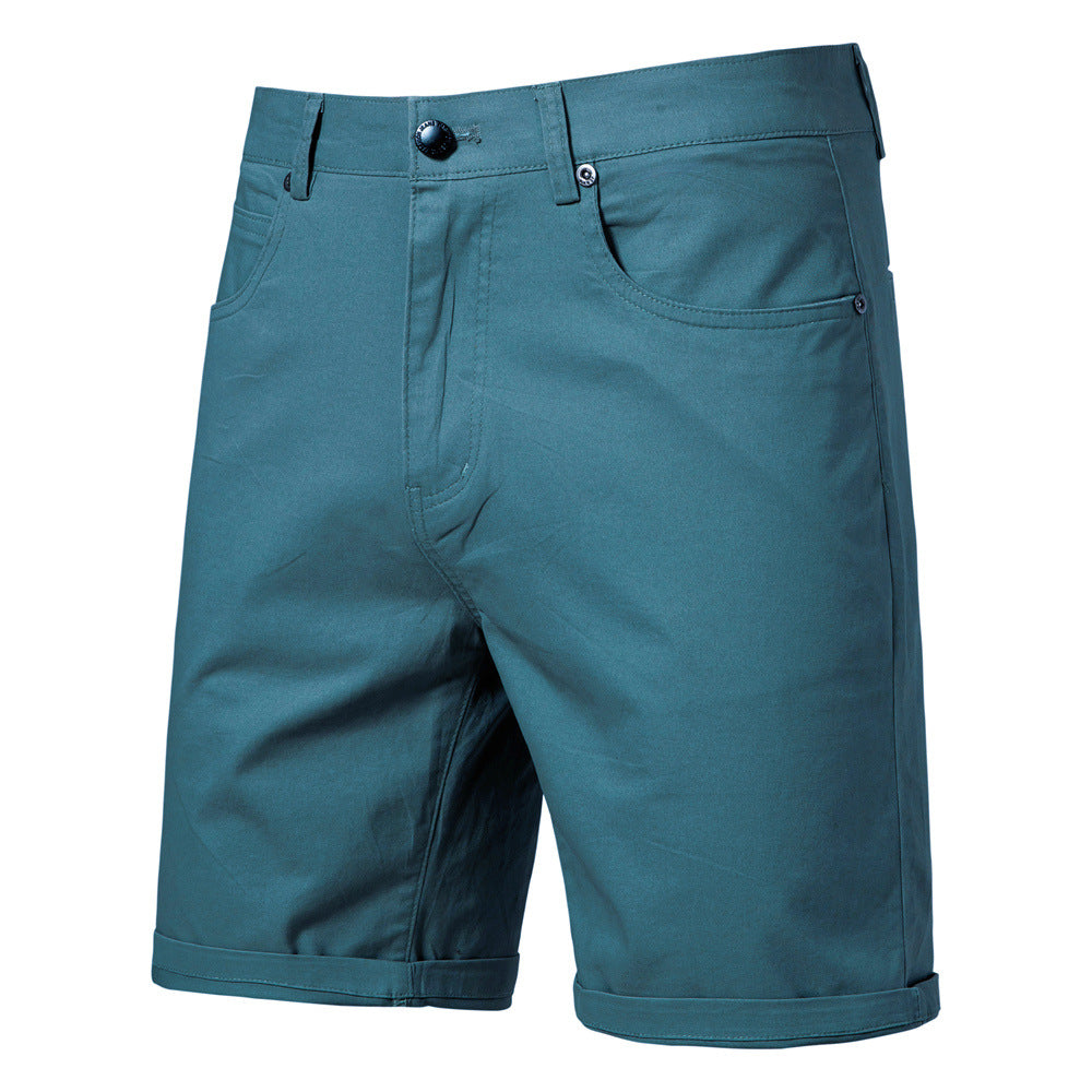 Straight Slim Cropped Pants Plus Size Solid Color Men's Clothing