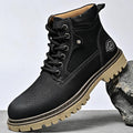 Leather Men's Shoes Mid-top Men's Casual Martin Boots