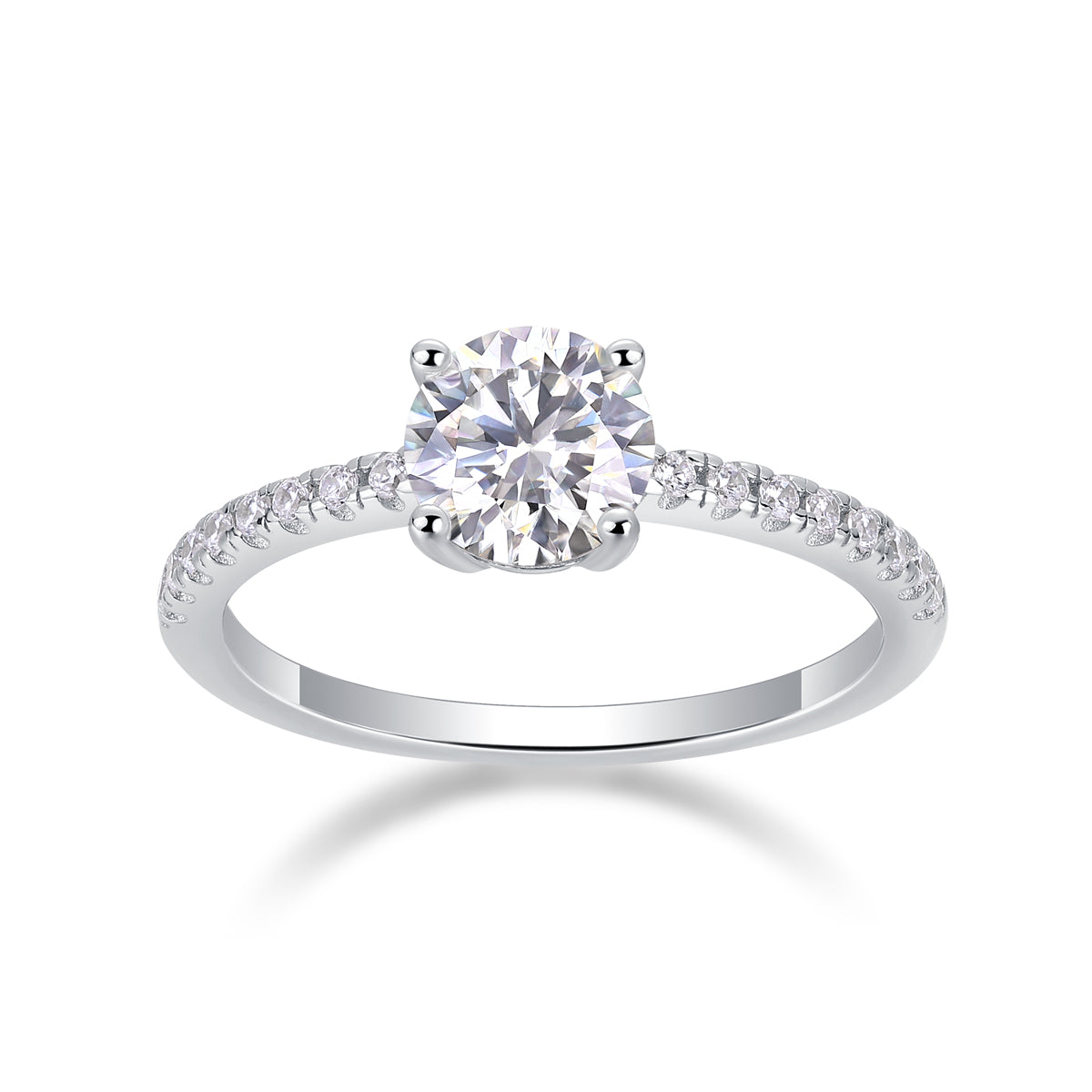 With You - A Wedding Ring Set With 1-2-3-5-10 Carat Top-quality Moissanite S925 Silver And Platinum-plated Diamond. The Ring Can Be Inspected With A Diamond Pen