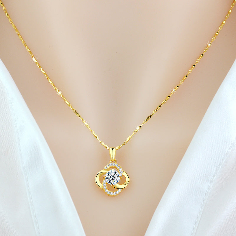 18 K rose gold 925 Sterling Silver  Necklace Valentine''s Day Gift