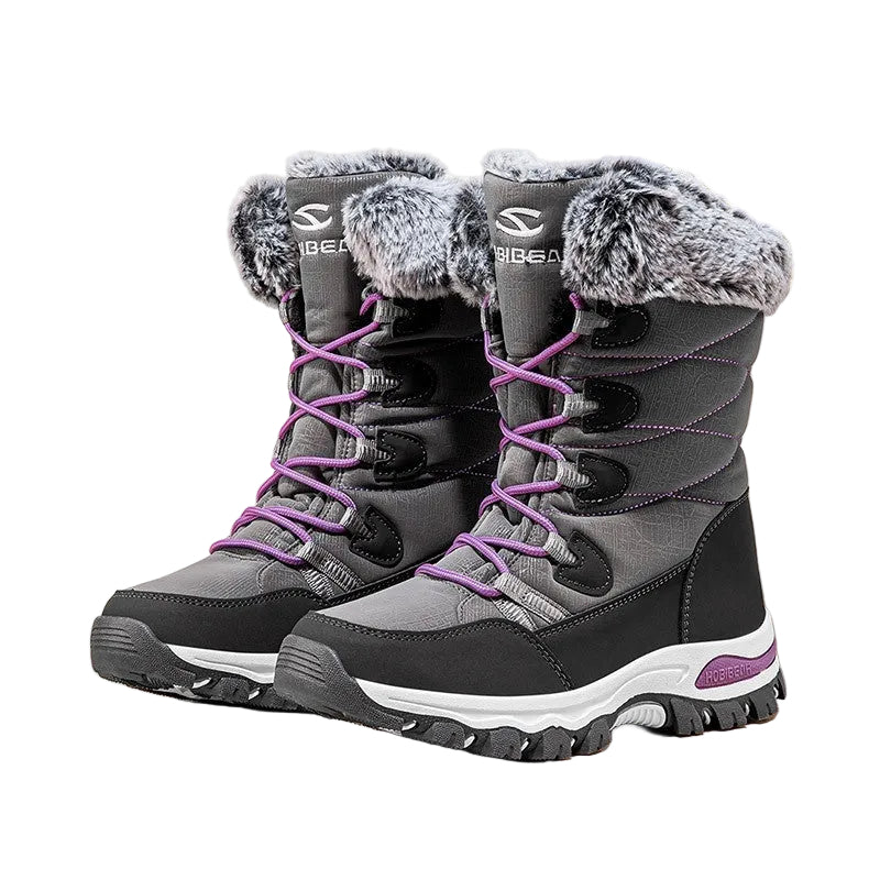 Warm Wide-toe  Mid-height Soft-soled Faux-fur Snow Boots