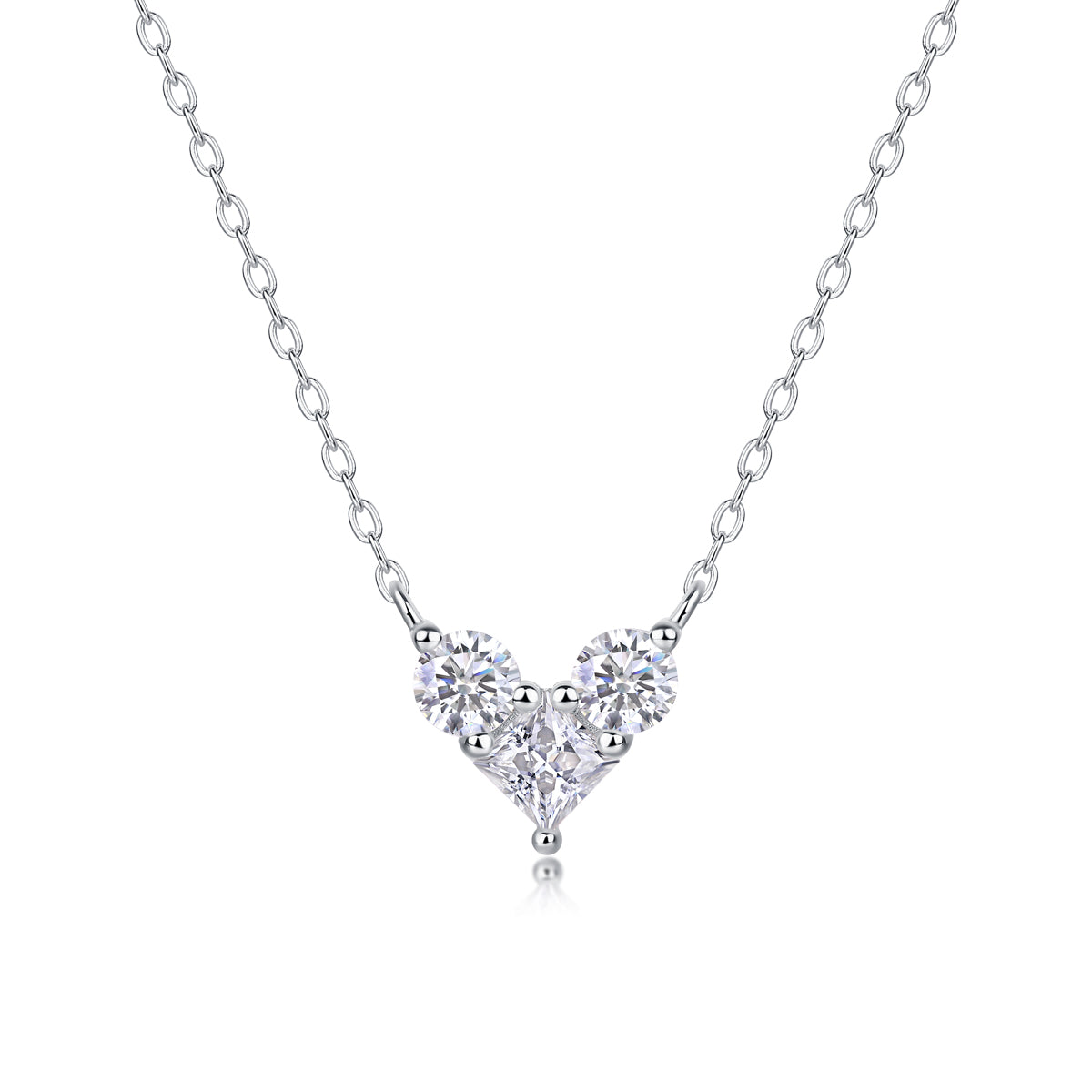 Love In The Present - A Fashionable And Trendy Necklace Pendant Set With Top-quality Moissanite S925 Silver And Platinum Plating Can Be Tested With A Diamond Pen