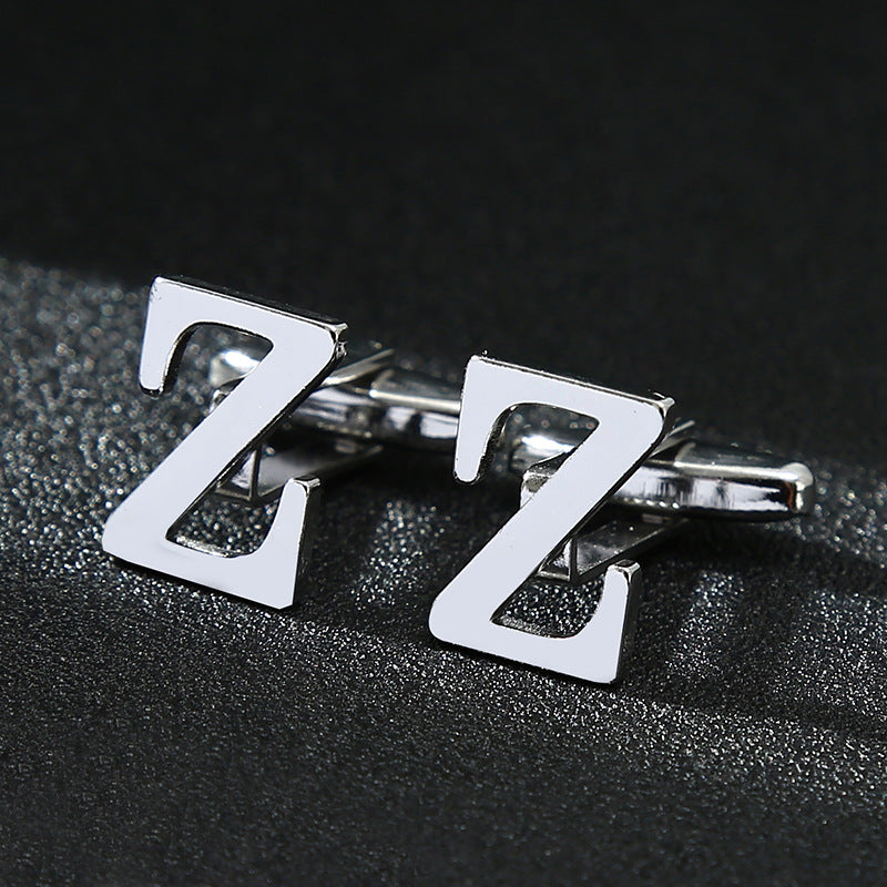 English alphabet cufflinks cuff nails men's French buttons