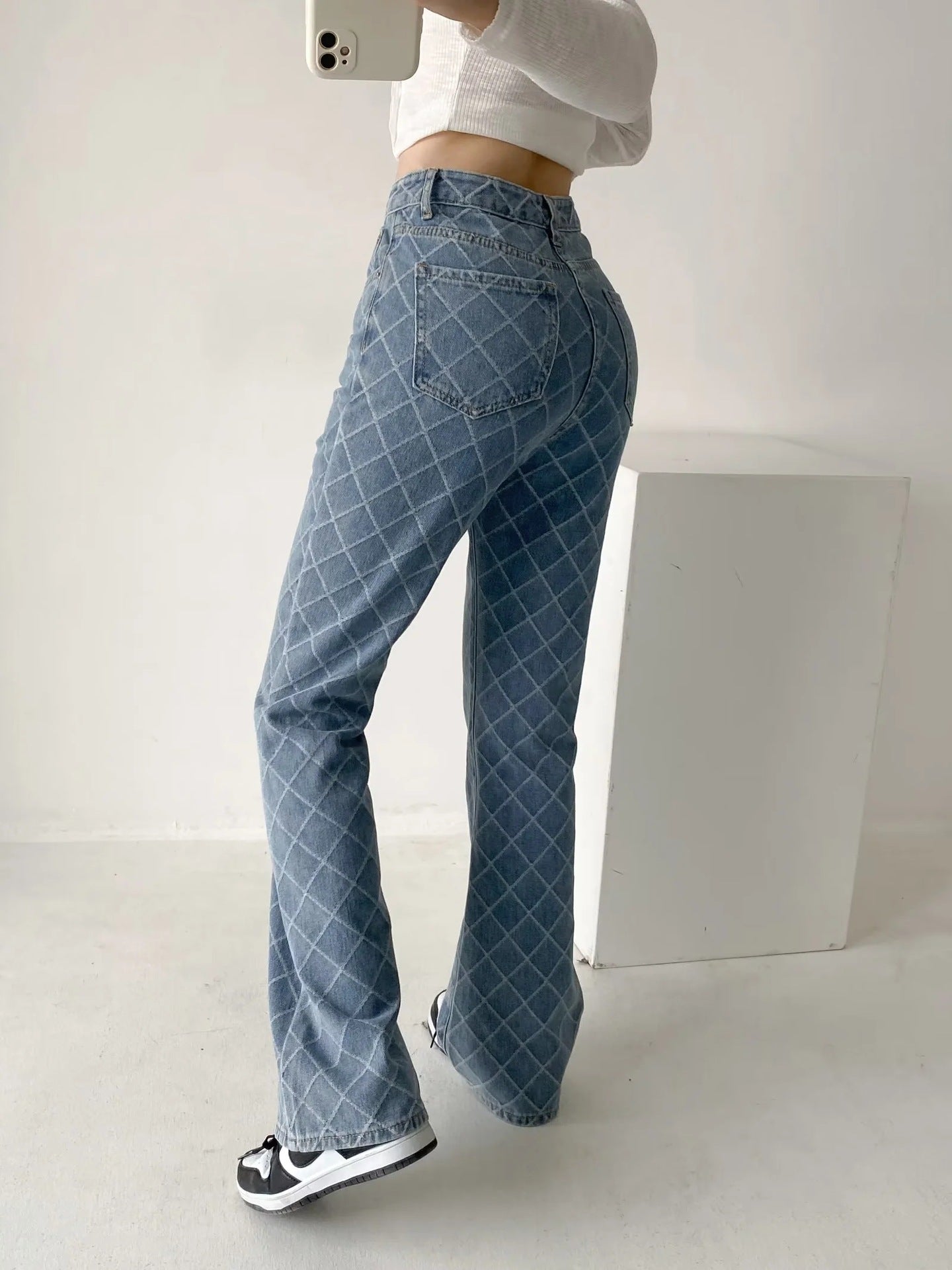 Retro Denim Boot-cut Pants