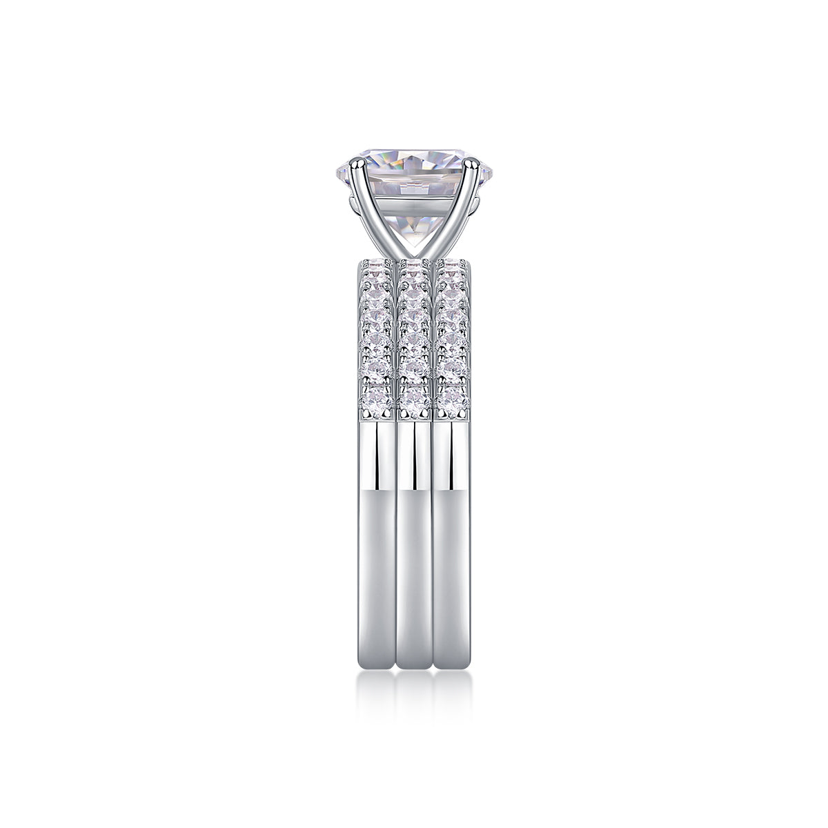 Dreamy - Set With 2-carat Top-quality Moissanite S925 Silver And Platinum-plated Diamond Wedding Ring. The Ring Can Be Inspected With A Diamond Pen
