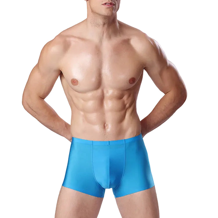 Men's Ice Silk Solid Color Boxer Shorts
