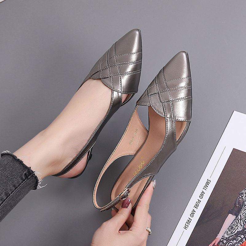 Leather Mid-heel Sandals