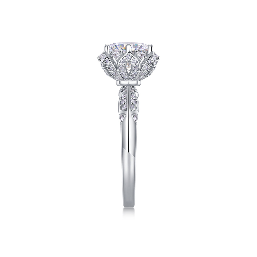 Life Theater - A Wedding Ring Set With 2-carat Top-quality Moissanite S925 Silver And Platinum-plated Diamond Can Be Tested With A Diamond Pen
