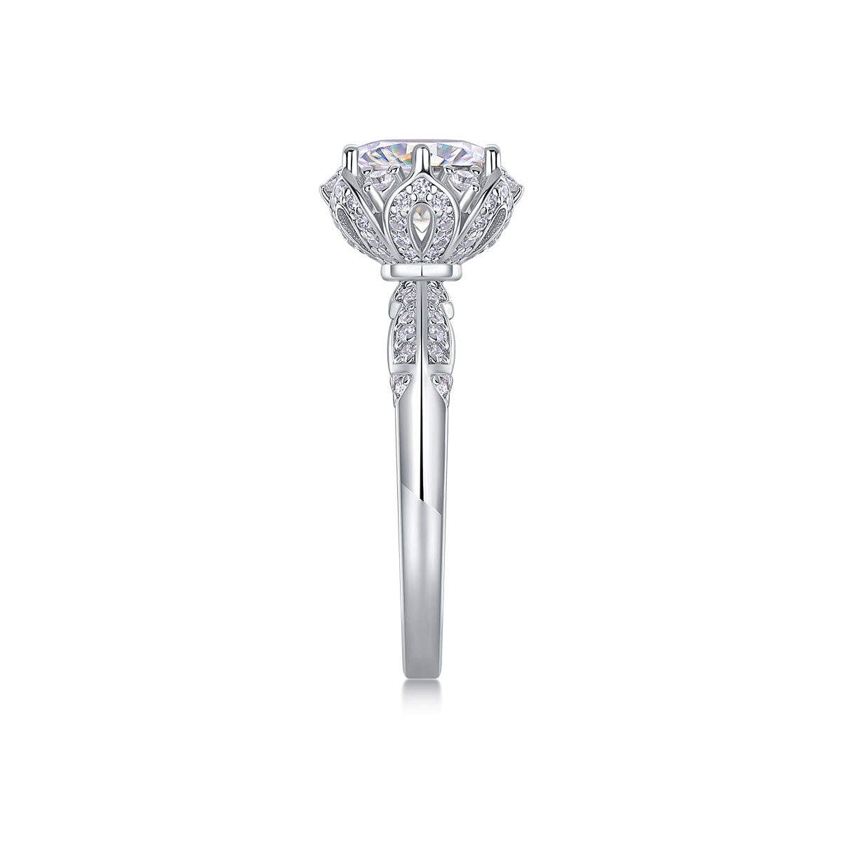 Life Theater - A Wedding Ring Set With 2-carat Top-quality Moissanite S925 Silver And Platinum-plated Diamond Can Be Tested With A Diamond Pen
