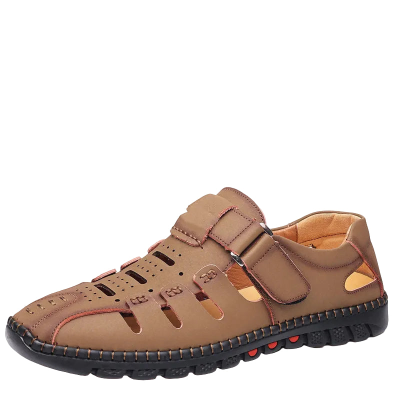 Mens Fashion Casual Leather Hollow Out Breathable Casual Shoes