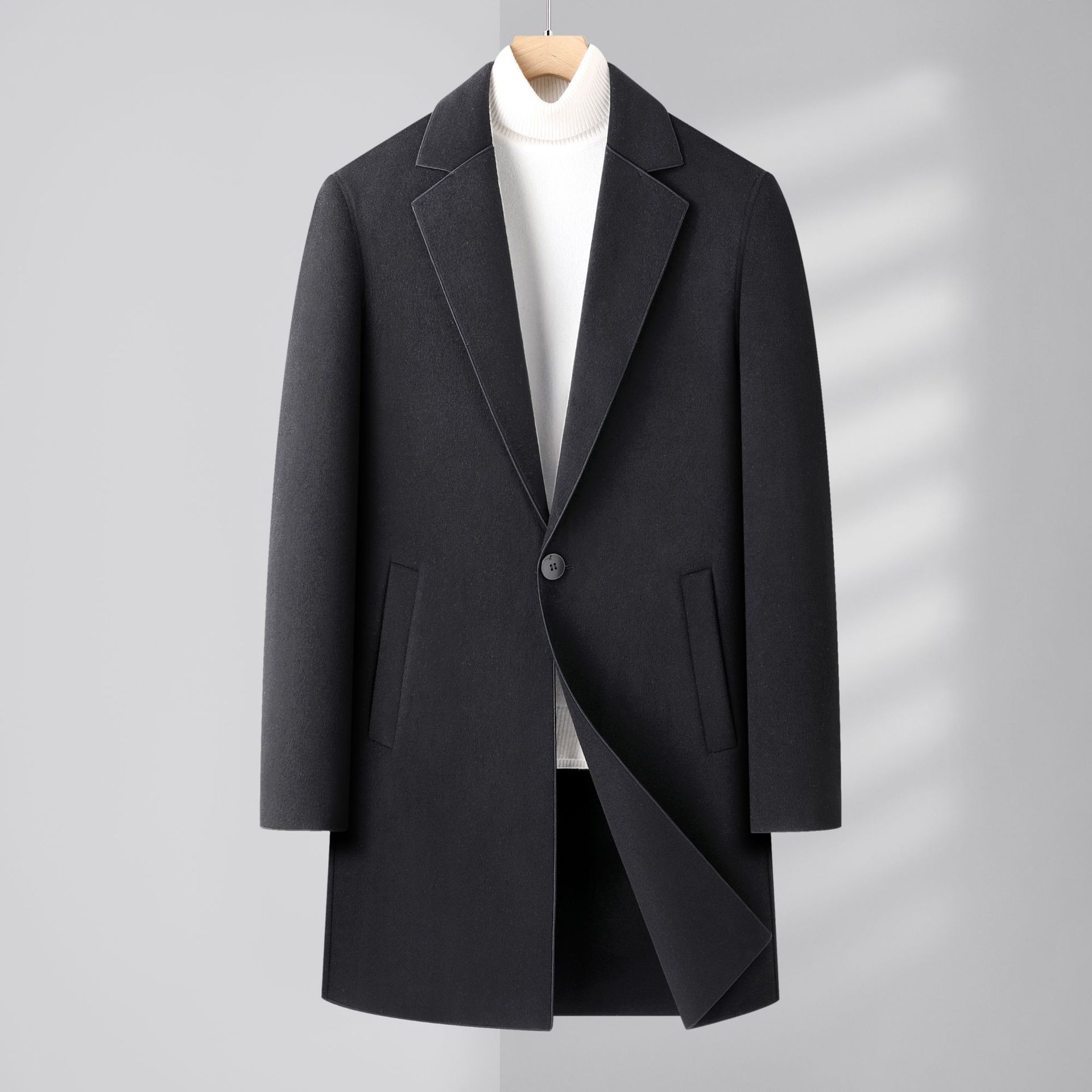 Autumn And Winter Men's Wool Double-faced Overcoat