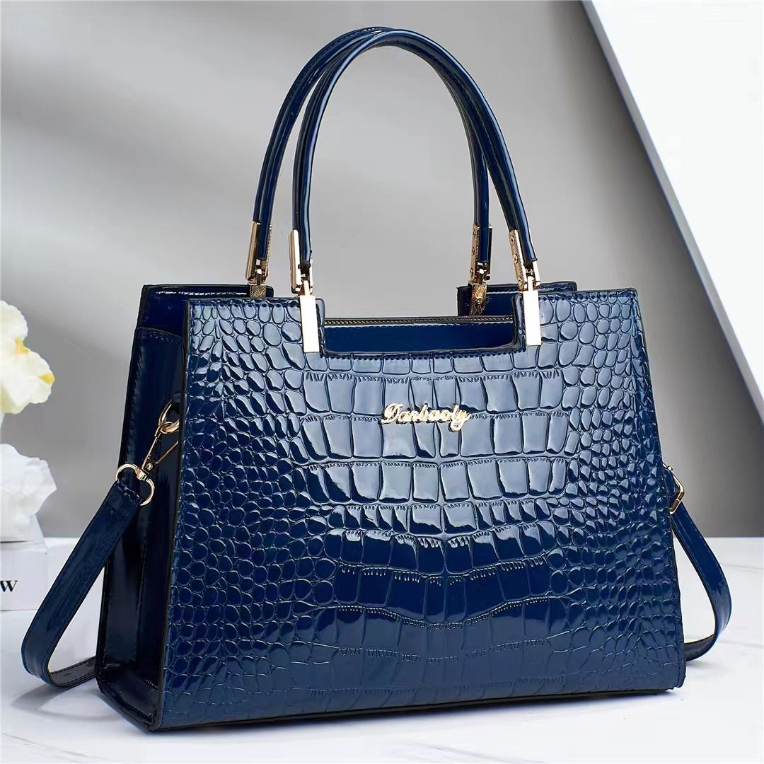 Crocodile Pattern Shoulder Handbag