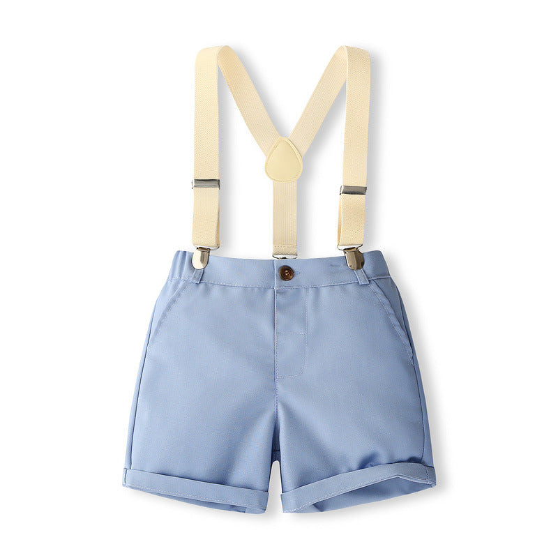 Gentleman Dress British Style Short Sleeve Back Children Suit