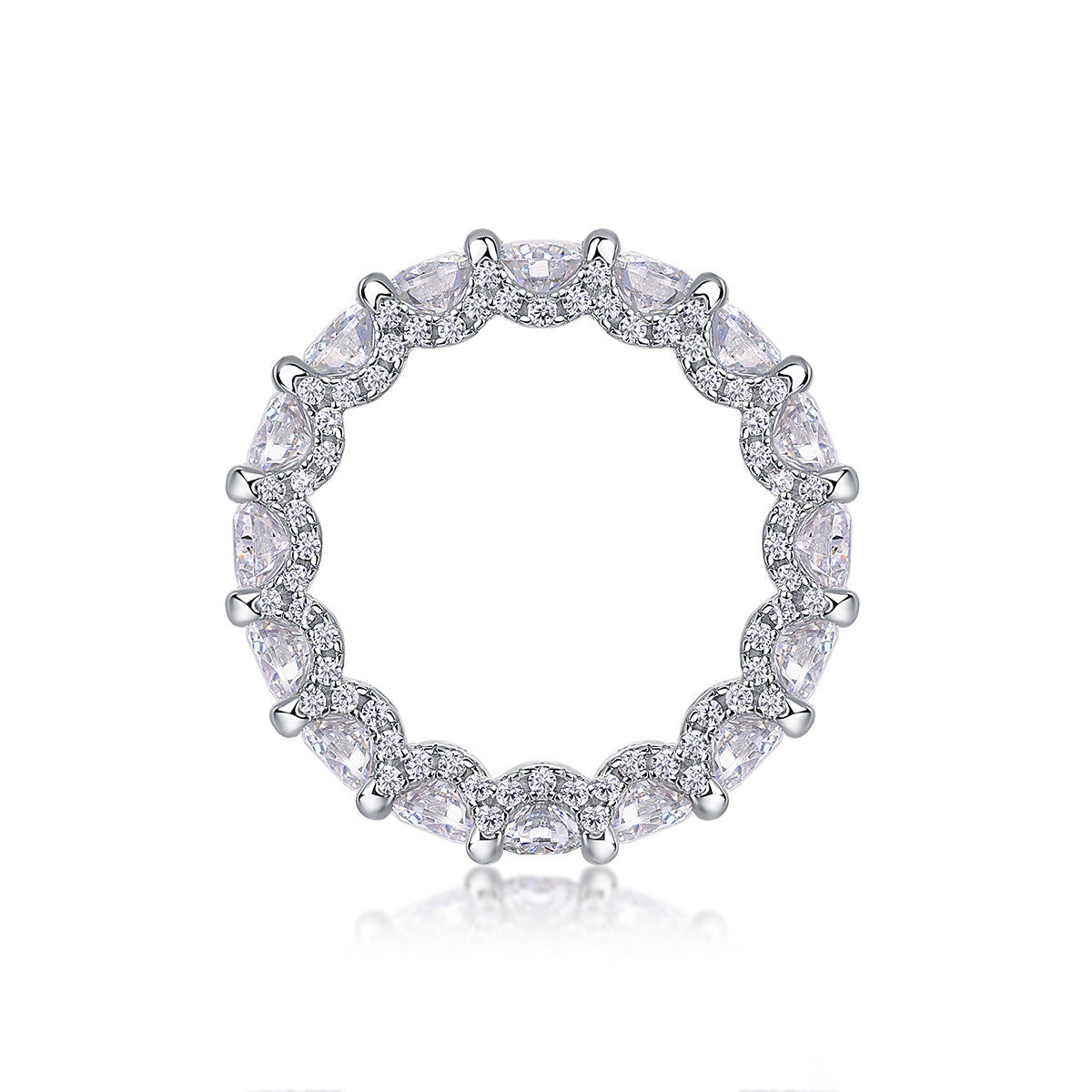 Ferris Wheel - Set With Top-quality Moissanite S925 Silver And Platinum-plated Diamond Wedding Ring. The Ring Can Be Inspected With A Diamond Pen