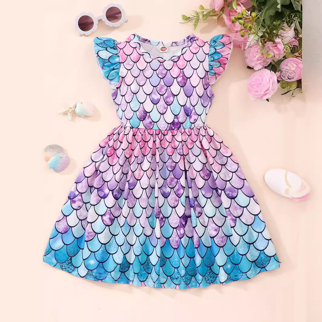 Flounced Sleeve Dress Girl  Dress