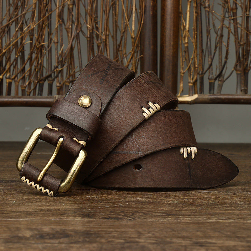 Retro First Layer Cow Leather Belt