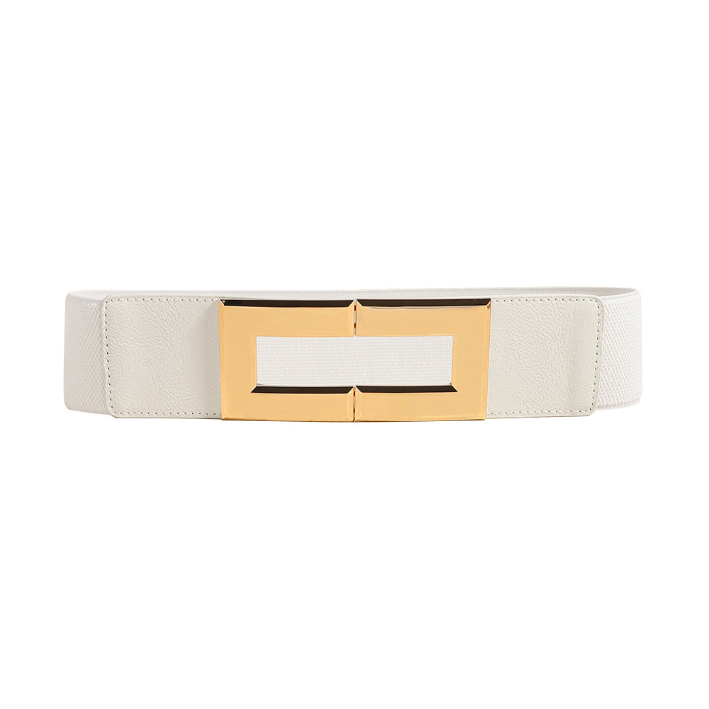Elastic  Metal Square Buckle Belt