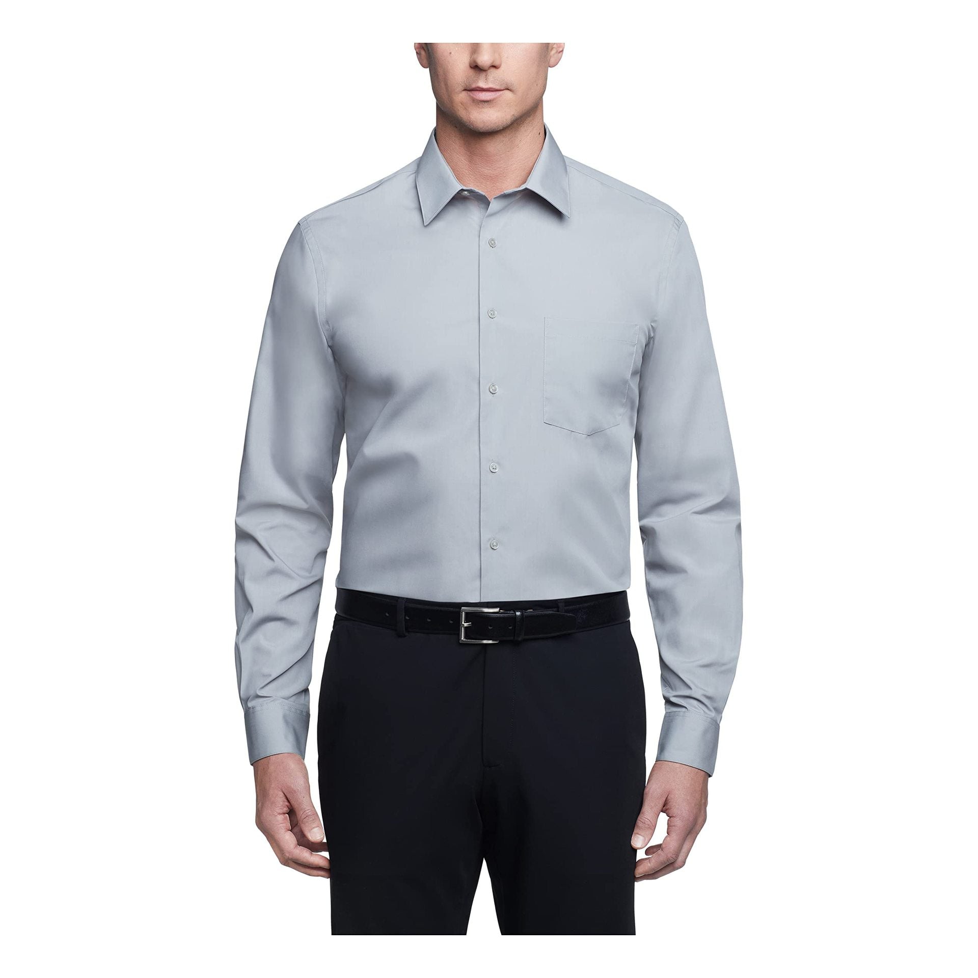 Men's White Shirt Formal Wear Solid Color