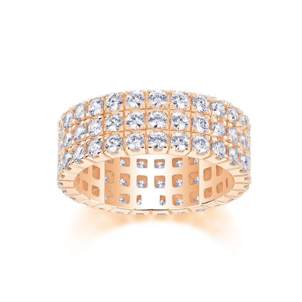 Water Rhythm And Light - A Wedding Ring Set With Top-quality Moissanite S925 In Silver And Platinum-plated. The Ring Can Be Inspected With A Diamond Pen