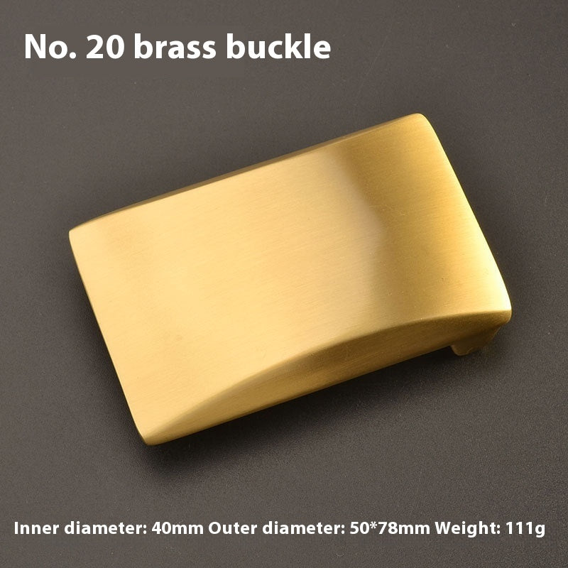 Pure Brass Belt Buckle Outer Wear Buckle Plate Pant Belt Buckle Accessories
