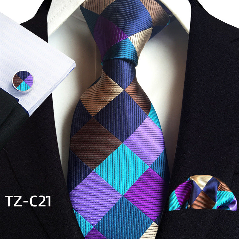 Waist Flower Men's Tie Pocket Towel Cuffs Three Piece Suit