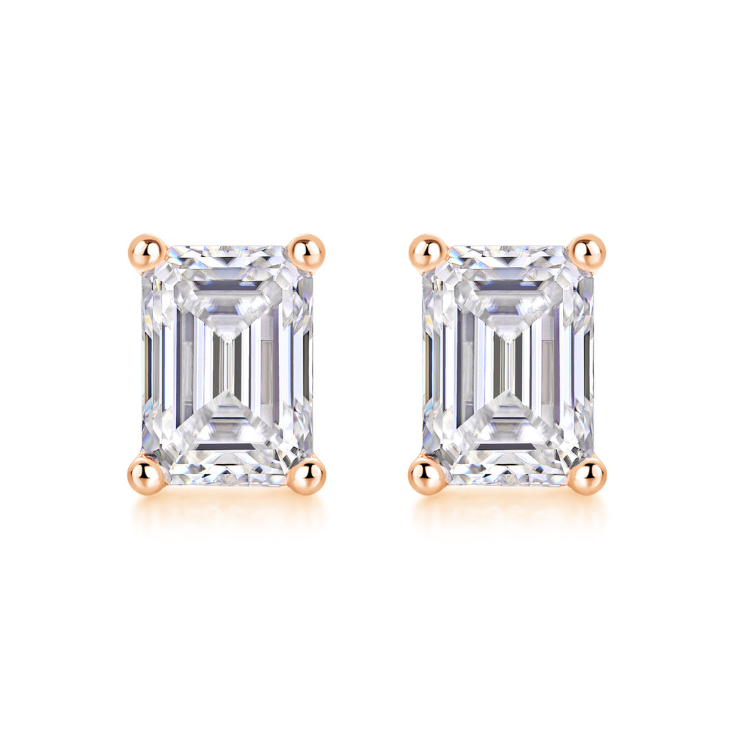 Sinking - A Fashionable And Trendy Accessory Set With Top-quality Moissanite S925 Silver And Platinum-plated Stud Earrings. The Gold Rose Gold Color Can Be Detected By A Diamond Pen