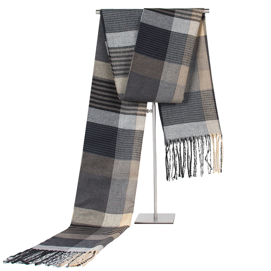 Plaid Middle-aged And Elderly Men's Scarf