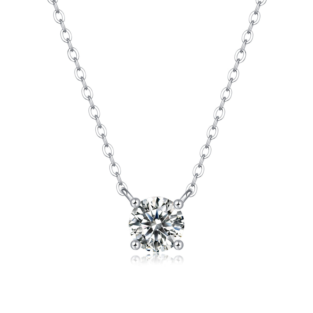 My Heart Will Last Forever - Affordable Diamond Jewelry Necklace Pendant Set With 1-carat And 2-carat Moissan Diamonds, S925 Sterling Silver And Platinum Plating. Fashionable And Trendy Jewelry