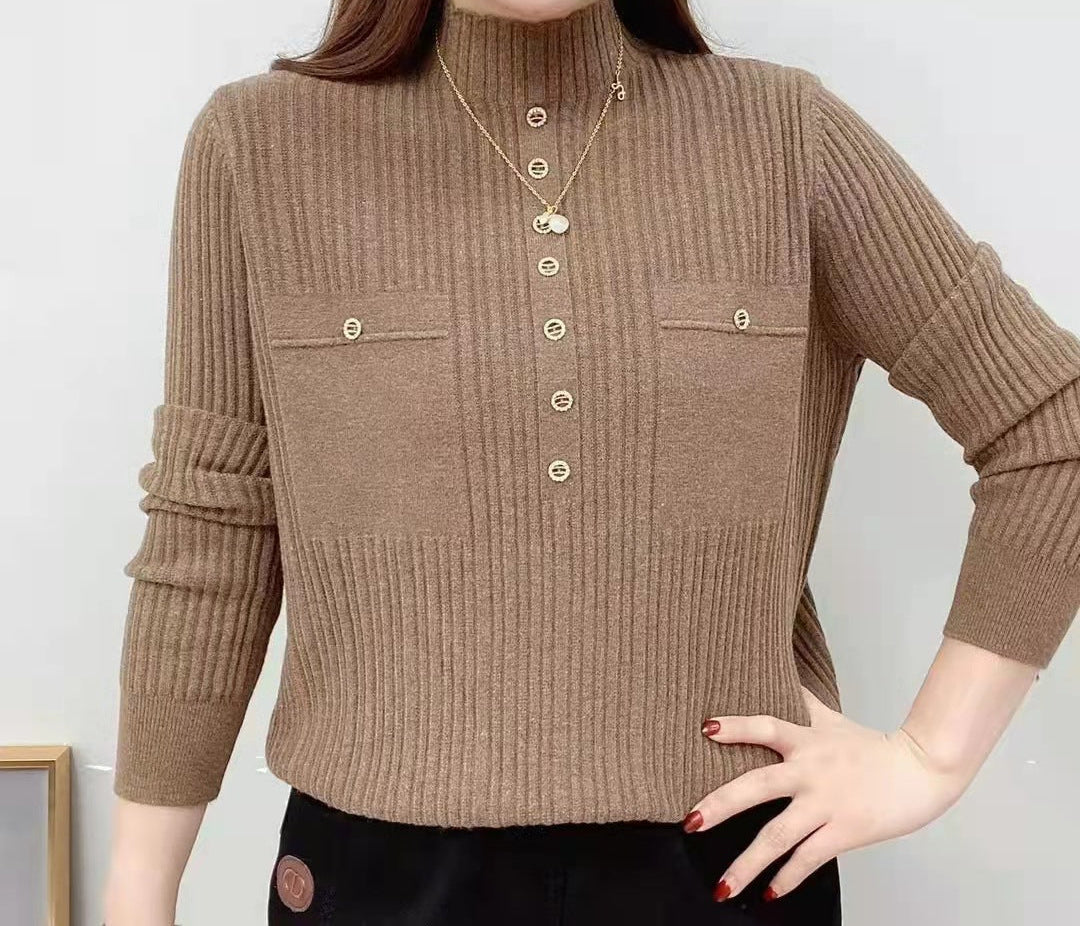 Long Sleeve Sweater V-neck Pullover Loose Thin