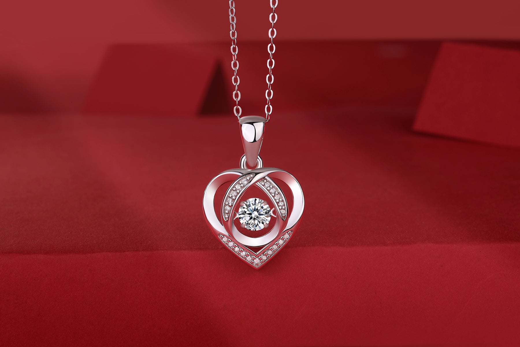 With You In My Heart - A Fashionable And Trendy Necklace Pendant Set With Top-quality Moissanite S925, Silver And Platinum-plated, Can Be Tested With A Diamond Pen