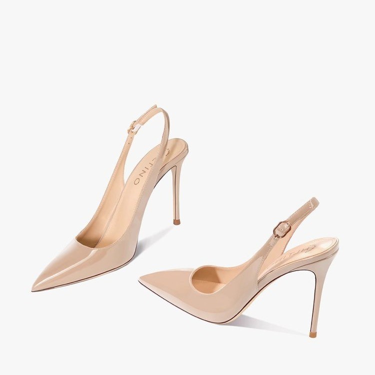 Nude Soft Leather Hollow Female Ankle-strap High Heels
