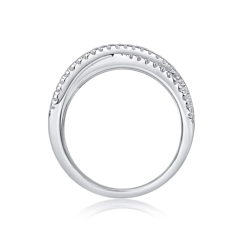 The Communication Star - Set With Top-quality Moissanite S925 Silver And Platinum-plated Diamond Wedding Ring Can Be Inspected With A Diamond Pen