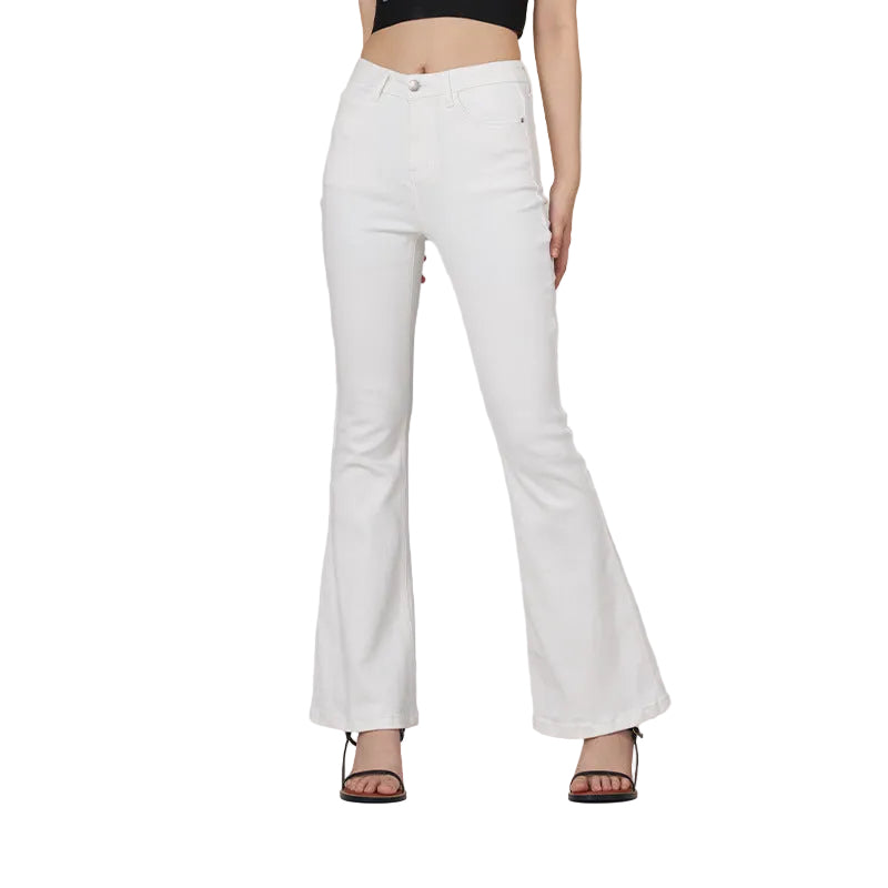 Women’s White High Waist Slim Fit