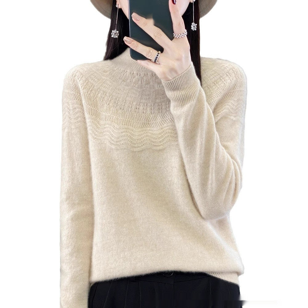 Half Turtleneck Slimming Wool Knitted Bottoming Shirt