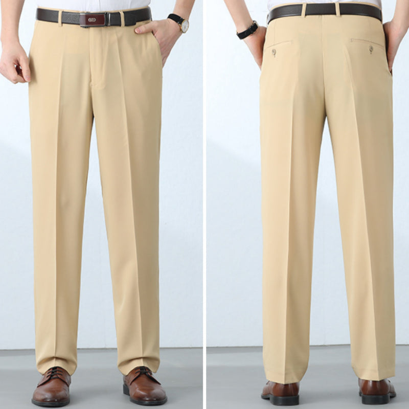 High-end Mens Lightweight Silk Pants For Middle-aged And Older Adults