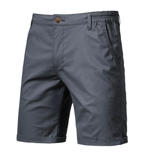 Summer New Cotton Casual Shorts Men's European And American Straight Slim Cropped Pants Large Size Solid Color Sports Men's Clothing