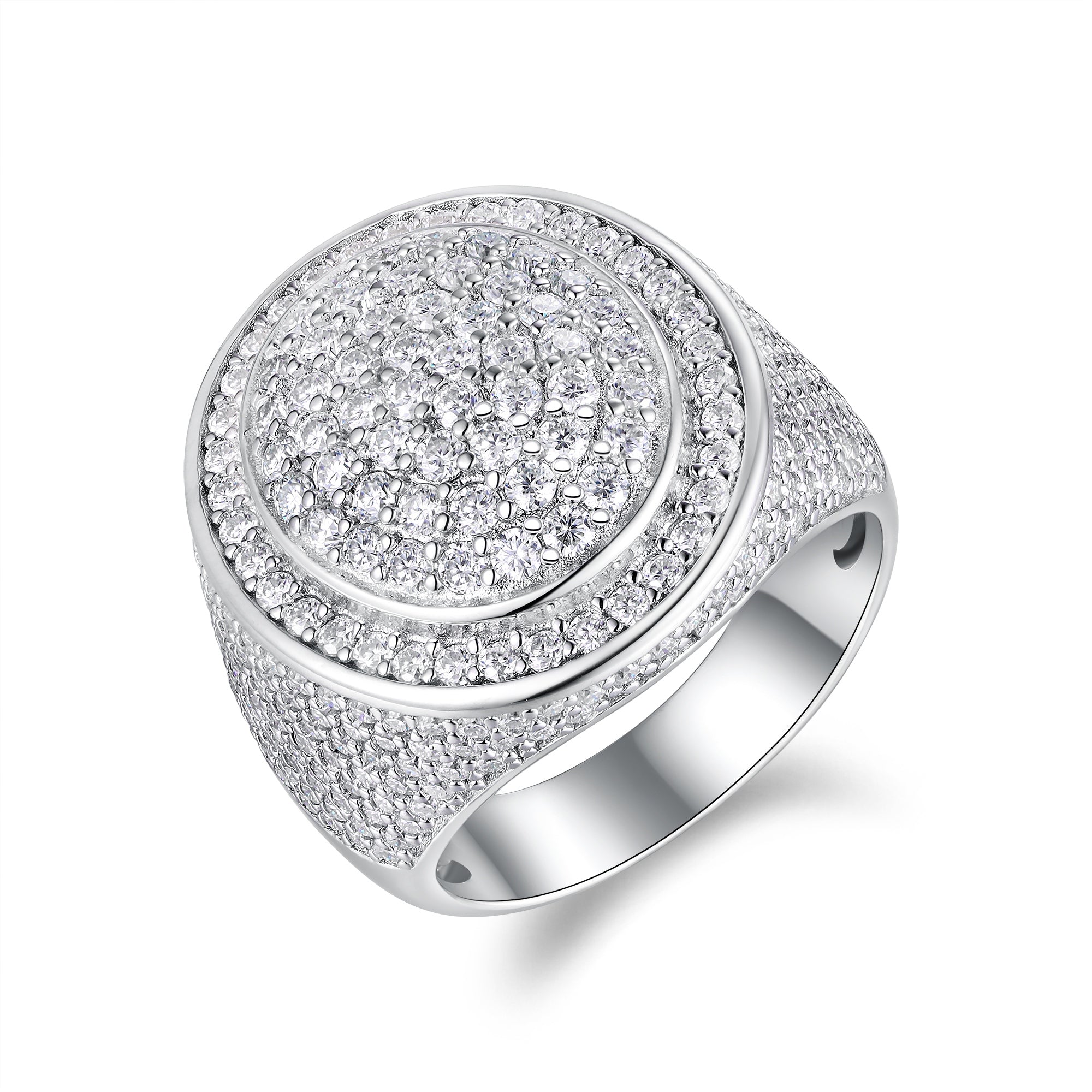 King of Hip-Hop Moissanite Men’s Ring – S925 Platinum Plated