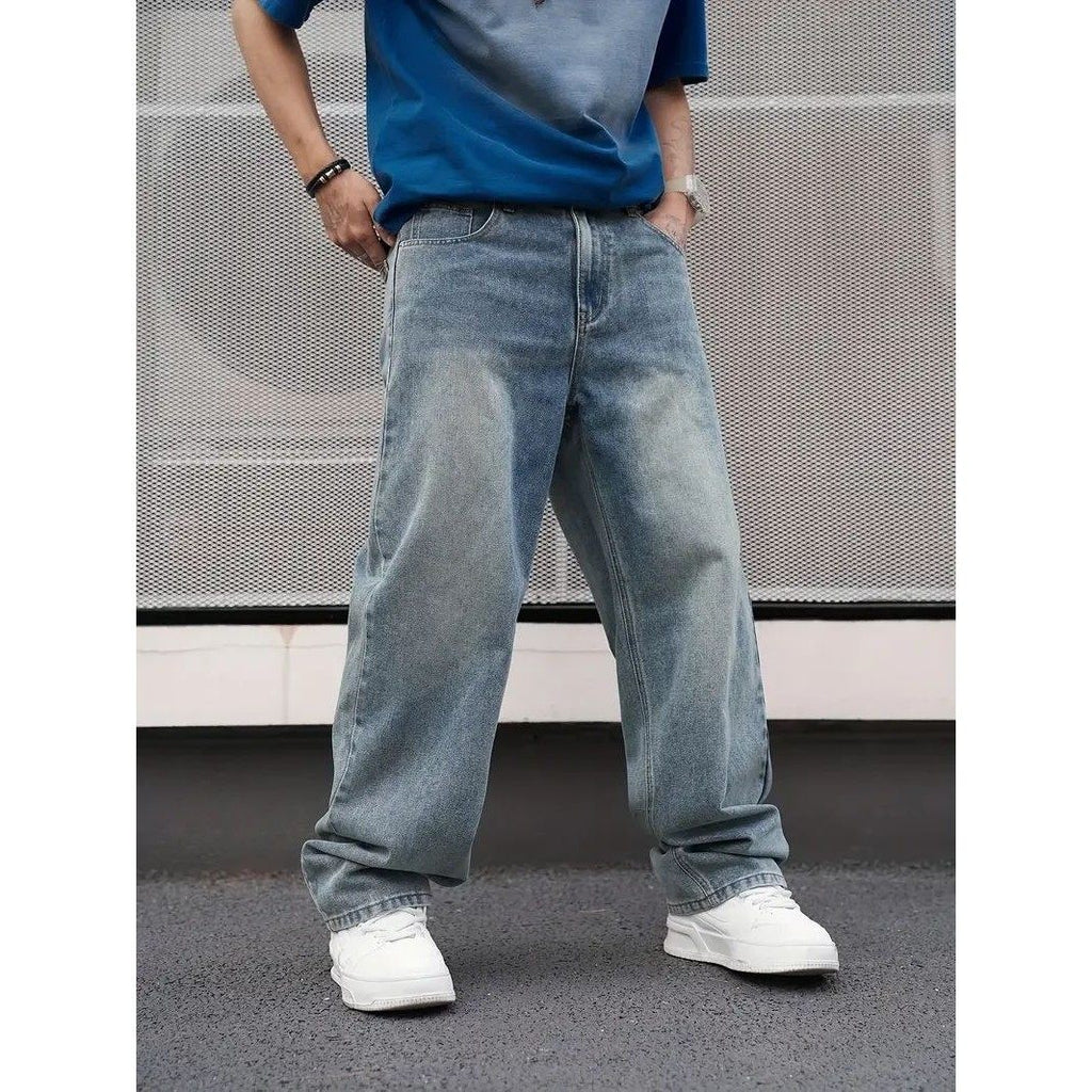 Casual Straight Jeans - Light Blue Loose