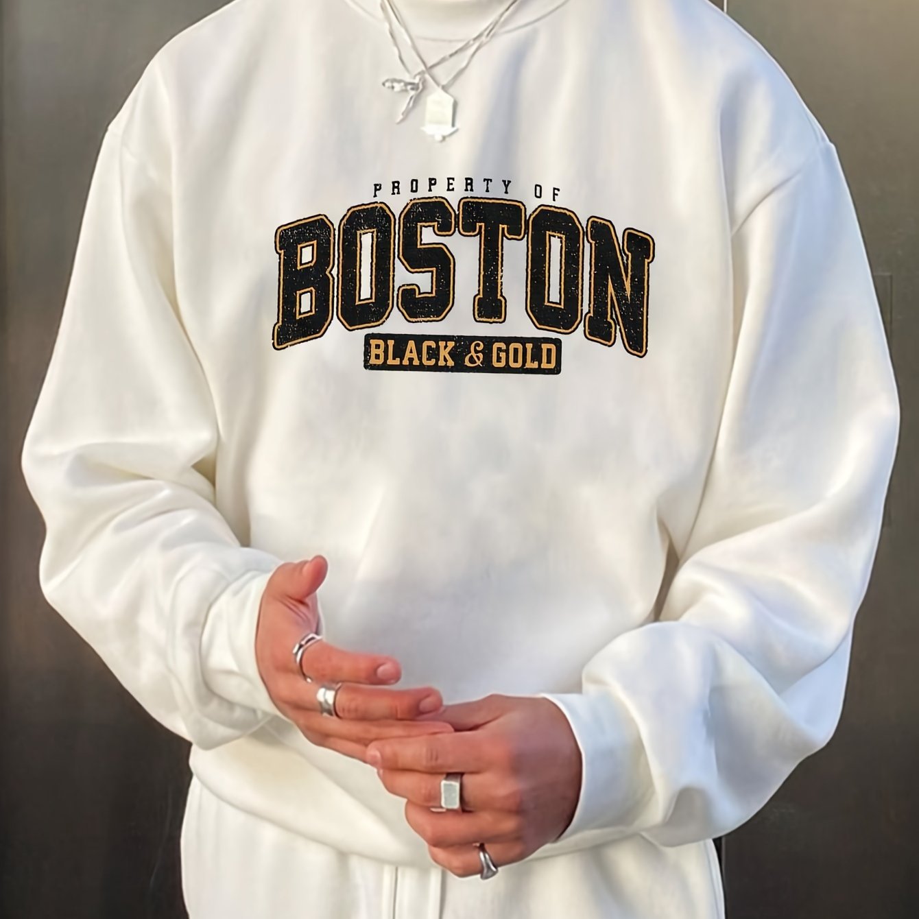 Fashion Men's Casual Long Sleeve Crew Neck Pullover Sweatshirt