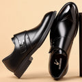 Leather Shoes Made From Full-Grain Cowhide With A Pipe-Shaped Toe