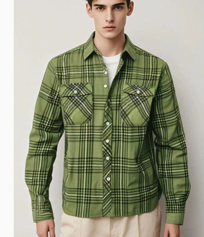 Mens Stylish Long-Sleeve Lapel Shirt