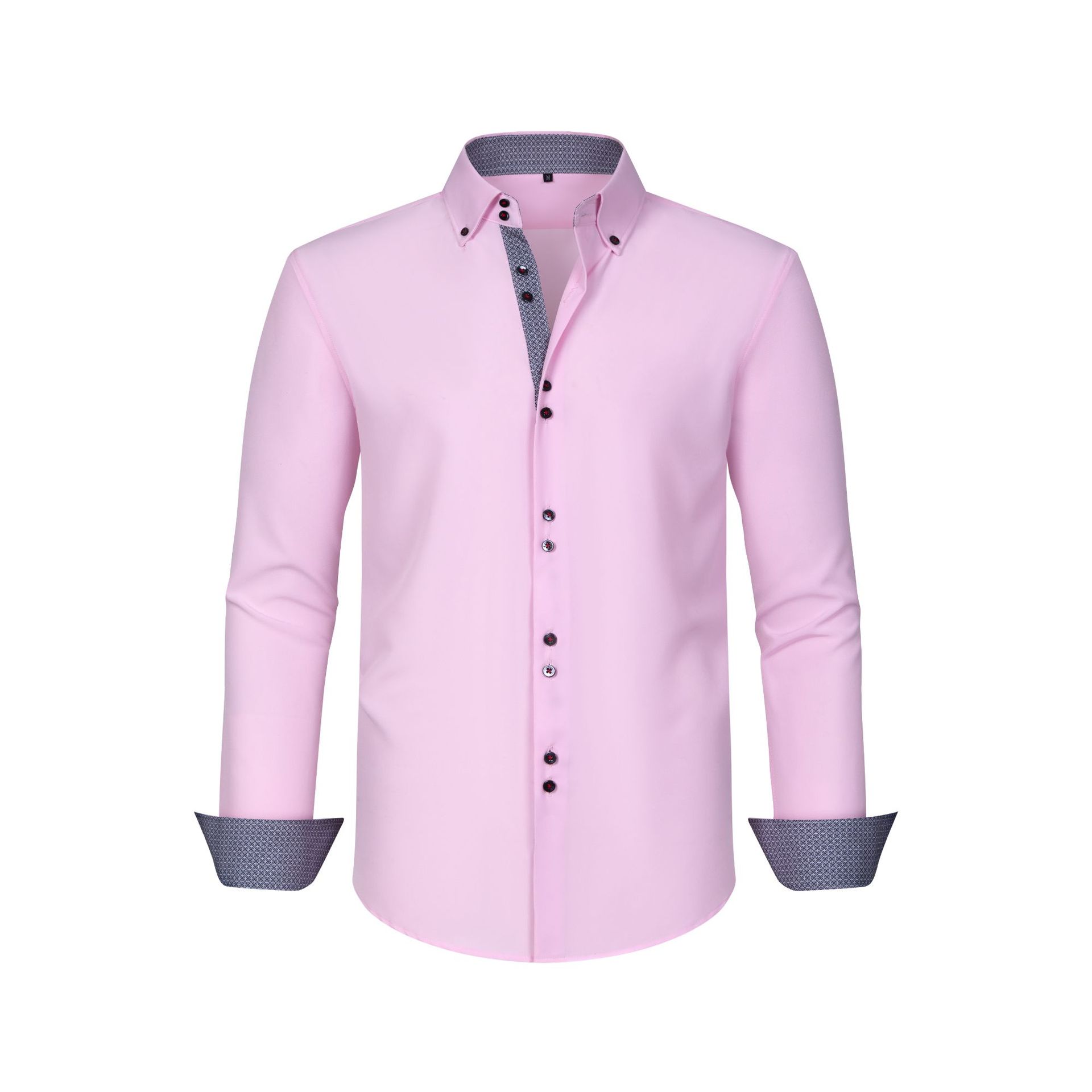 Polka Dot Color Matching Design Double Breasted Shirt