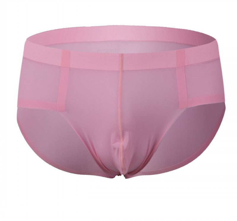 Men's Underwear Low Waist Briefs Ice Silk Transparent Shorts