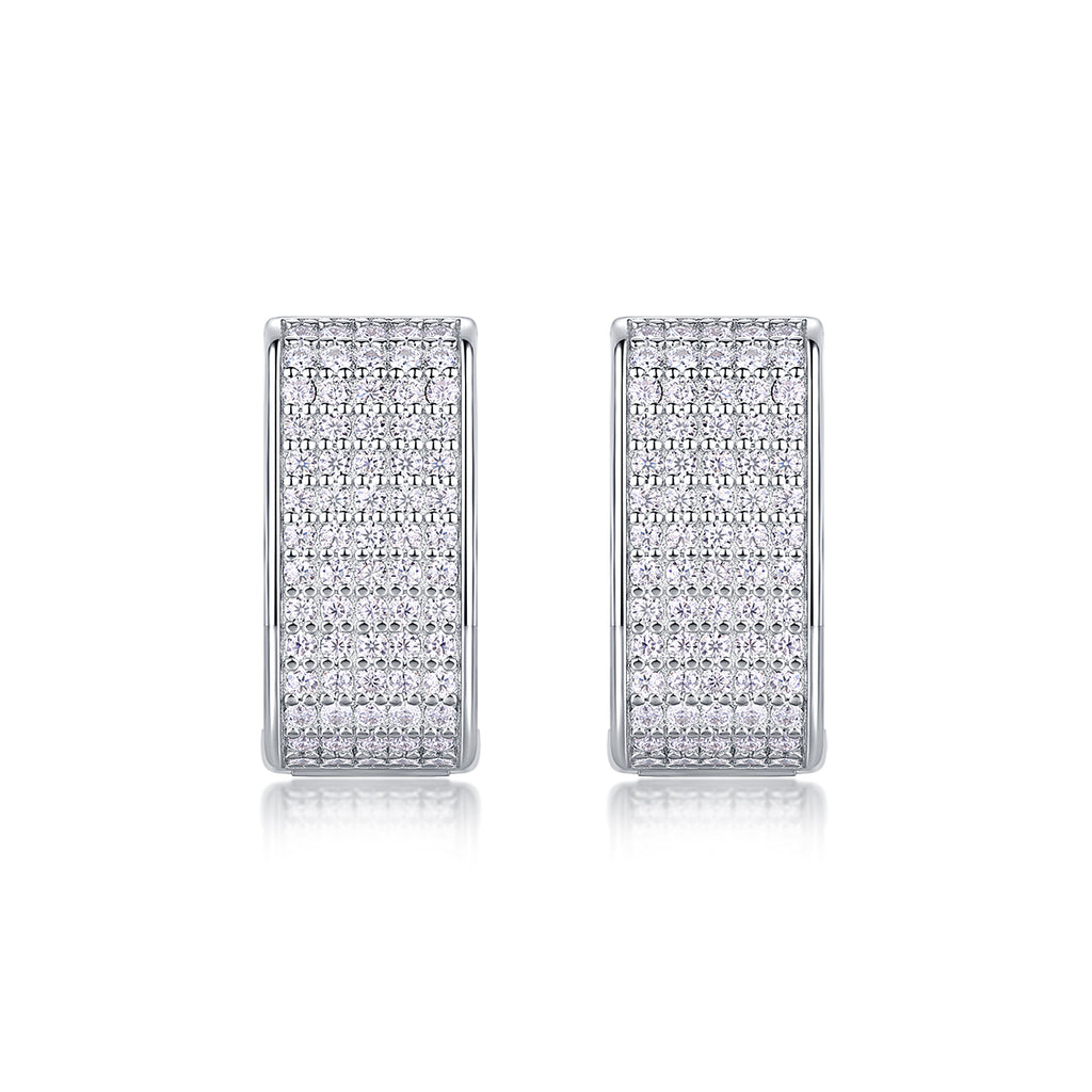 Star Light Luxury Fashion Diamond Earrings Stud Set With Mosan Diamond Silver Jewelry