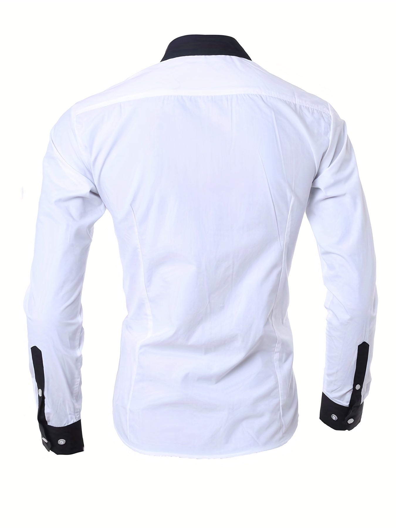Business And Fashionable Long-sleeved Shirt With Contrasting Colors For A Teenage Man