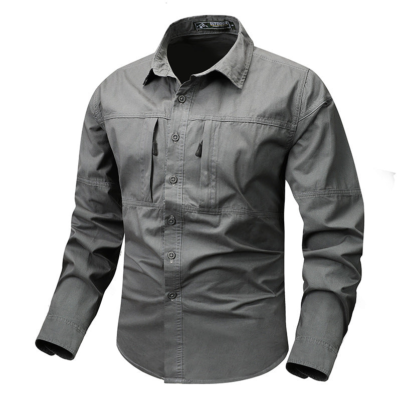 Pocket Polo Collar Casual Shirt