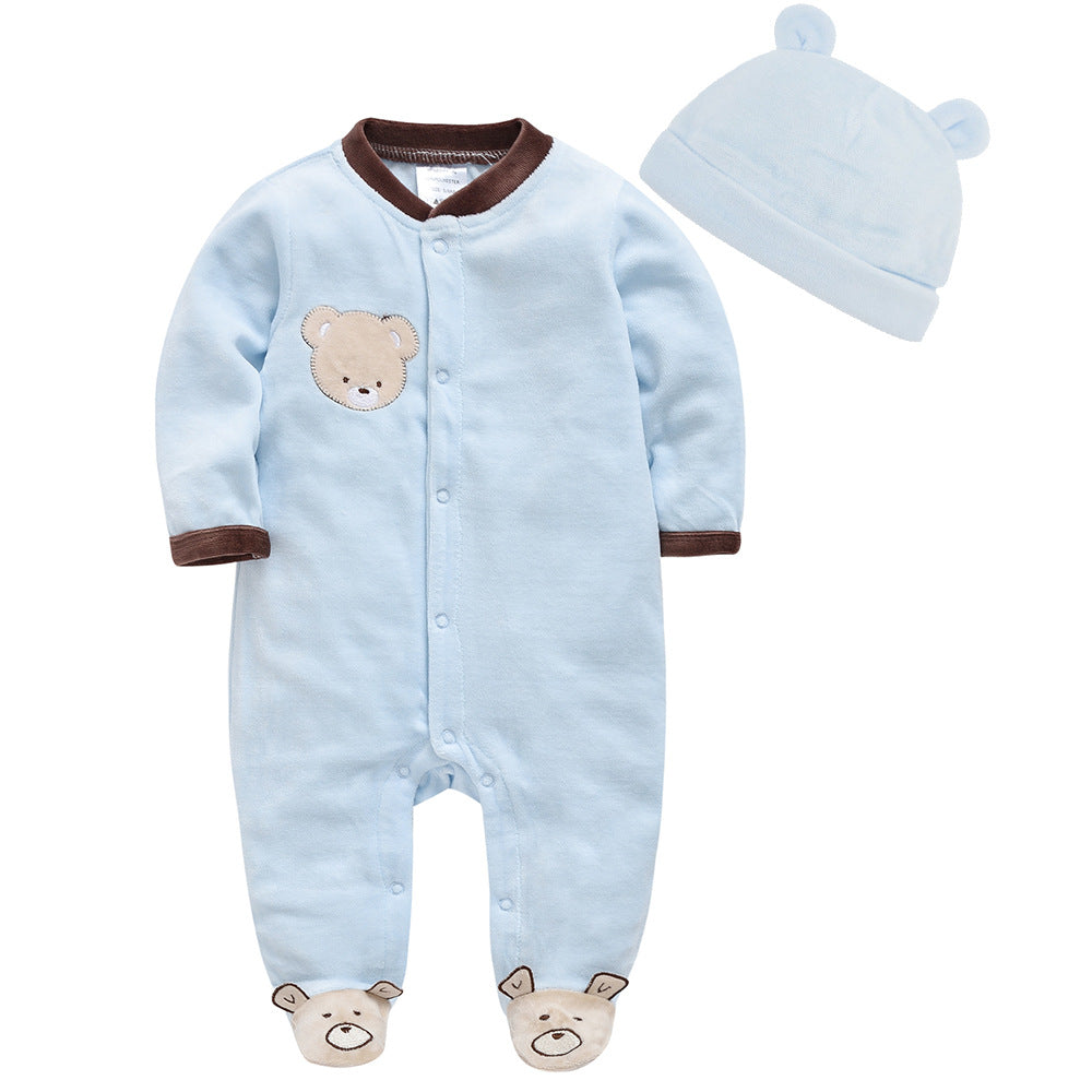 Baby Coveralls Velvet Romper Inside And Outside For Newborns