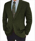 Men's Business Casual Herringbone Suit Jacket